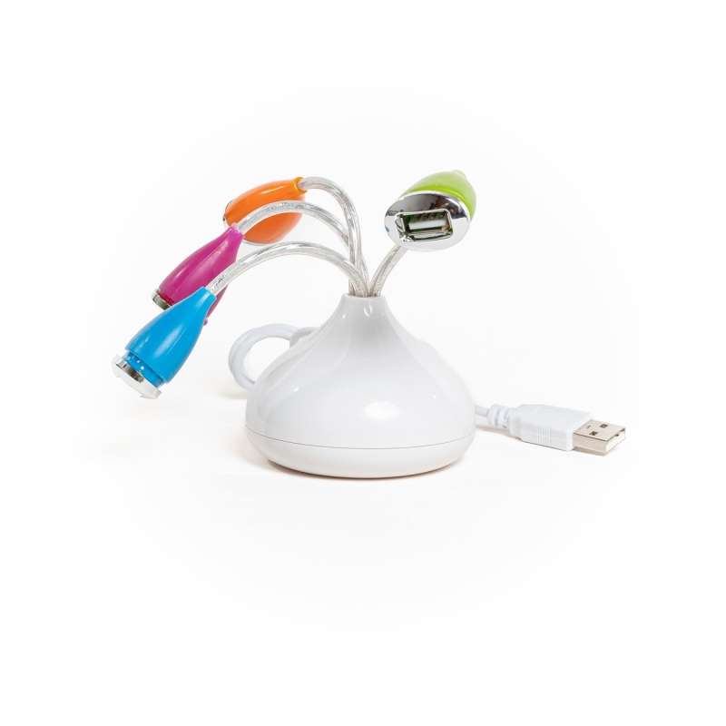 HUB602.Multipuesto USB de cuatro bocas y un cable conector.