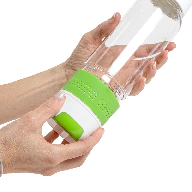 HL8477.Botella PVC cristal con toalla de microfibra