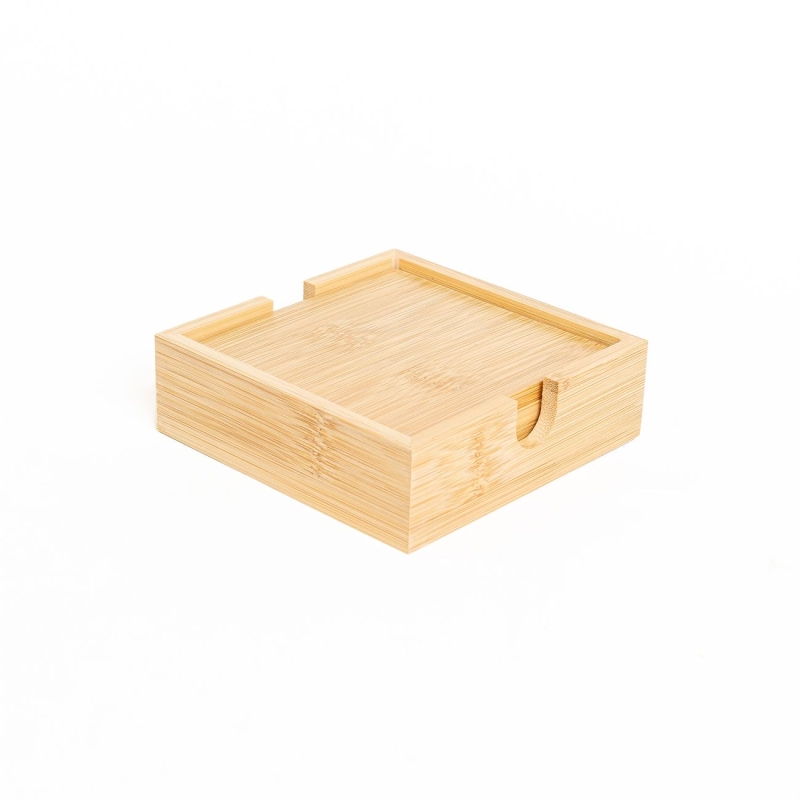 Set de 4 portavasos con base en bamboo