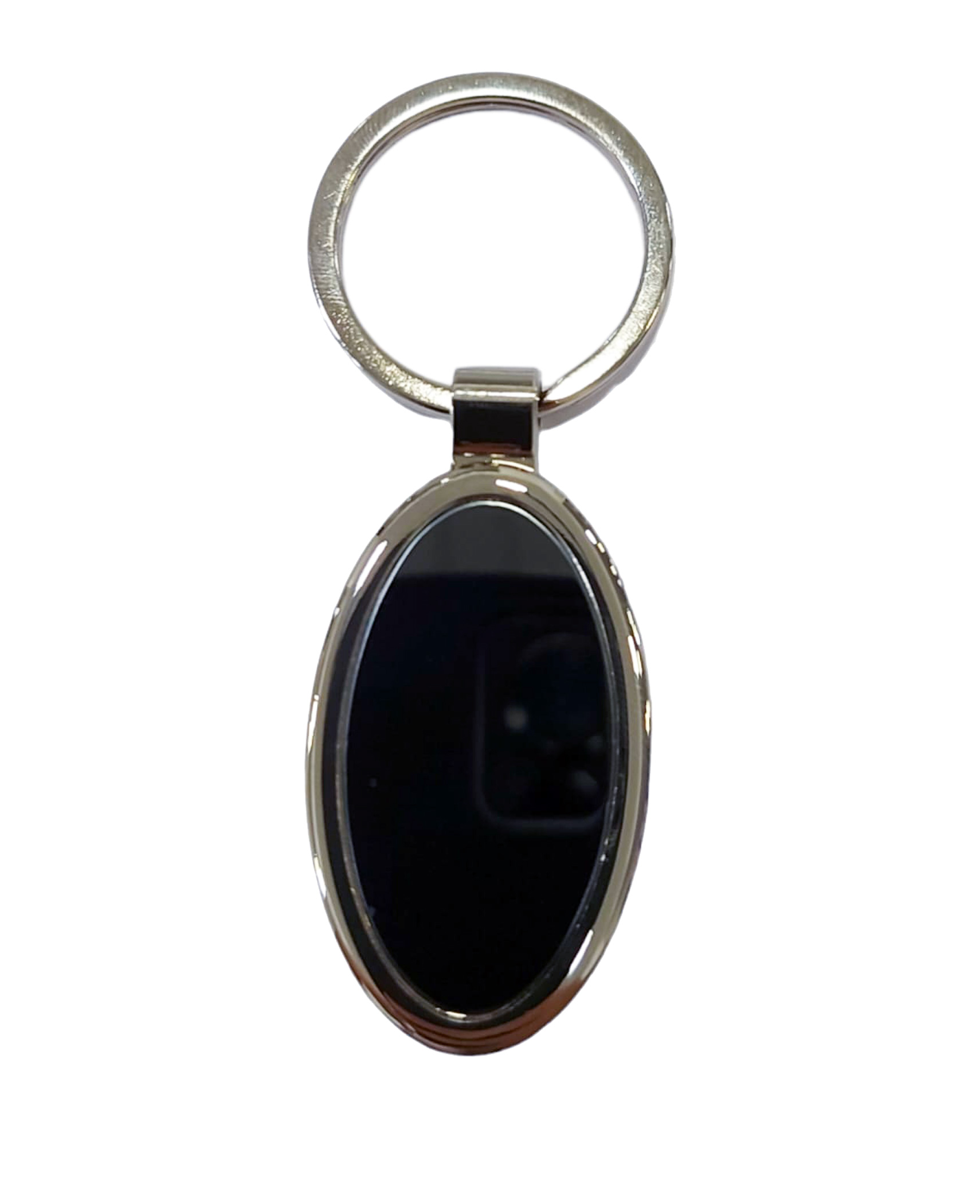 LLAVERO LAQUEADO NEGRO OVAL