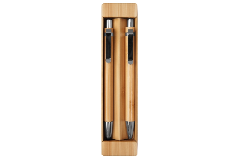 SET DE BOLIGRAFO Y LÁPIZ MECÁNICO DE BAMBÚ