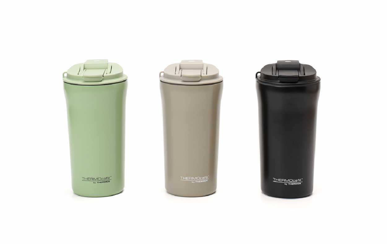 Vaso térmico ThermoCafé doble tapa abatible y sorbete